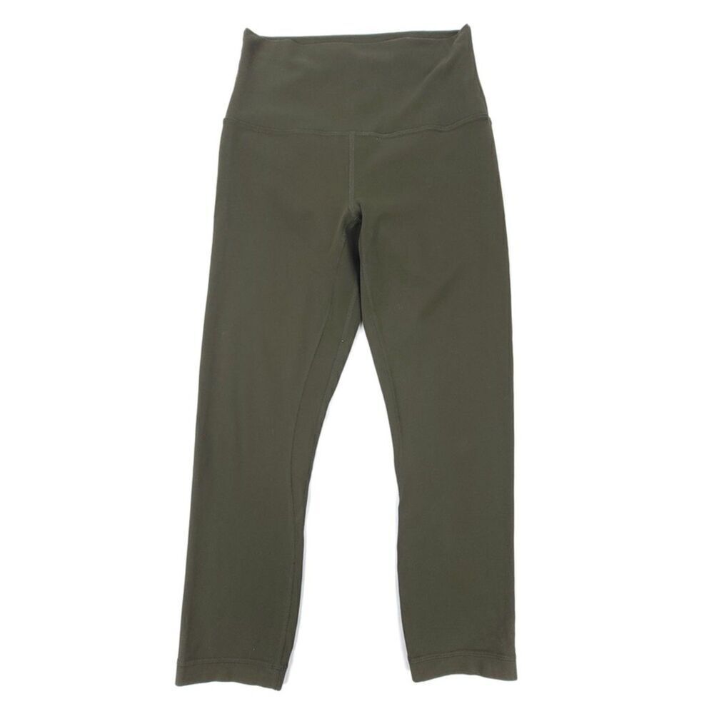 LULULEMON Align Crop 21" Tight High-Rise Leggings Dark Olive Green Nulu 4 Yoga